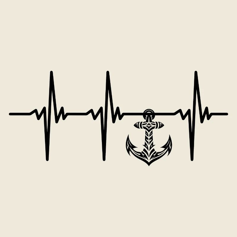 Battement de cœur pour l’ancre de tatouage et la navigation