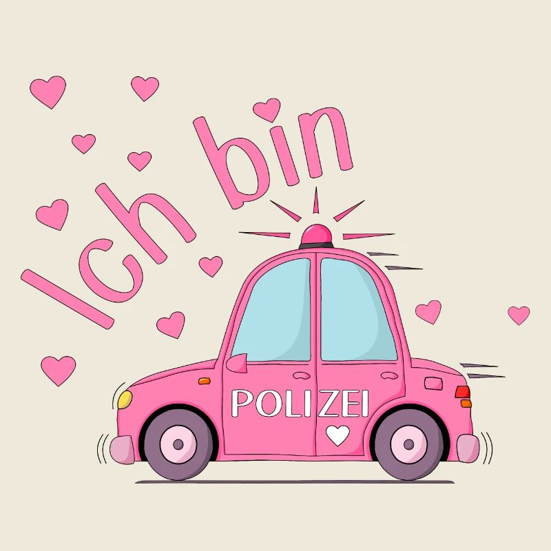 Polizeiauto Ich bin Geburtstag Rosa
