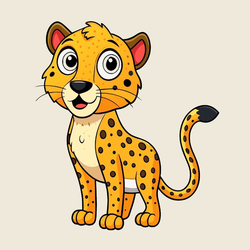 Guépard effrayé avec des taches surélevées