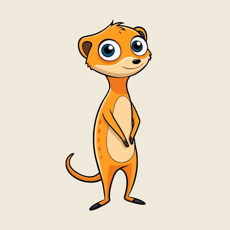 Suricate effrayé Cartoon Illustration -