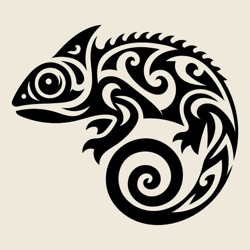 Pretty little chameleon tattoo