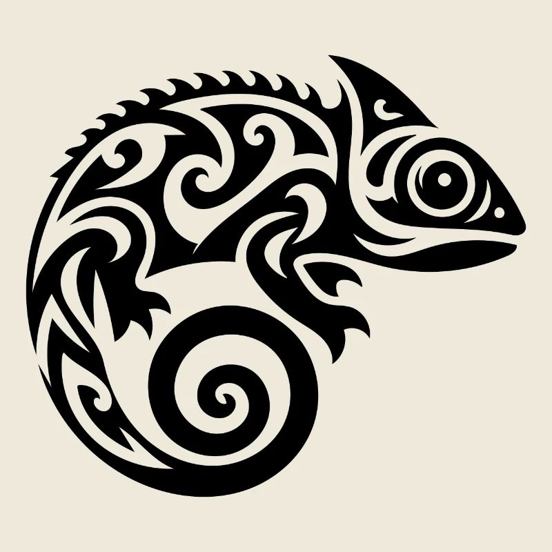 Tatouage mignon petit bébé caméléon