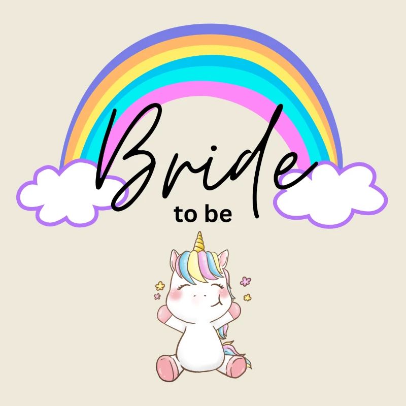 Bride to be - Unicorn with rainbow