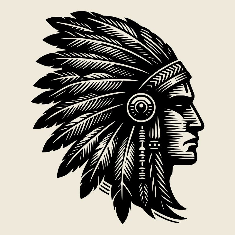 Grim warrior with magnificent headdress