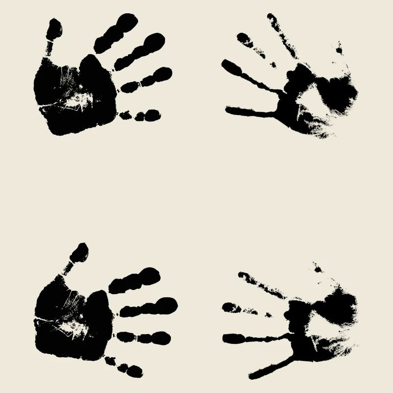 Schwarze Handabdrücke. Geschenk