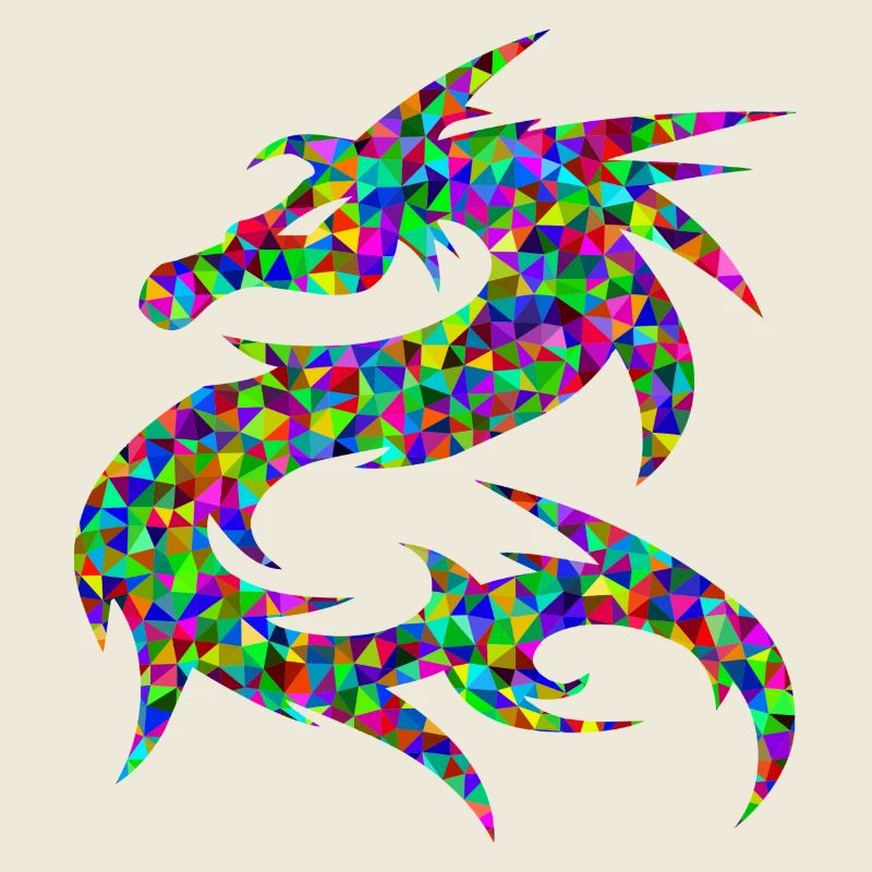 Drache Neon Geometrisch Geschenk