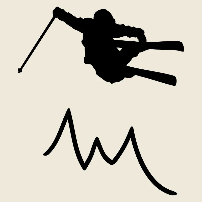 ski jumper contour with mountain II / skier