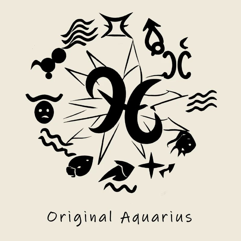 Sternzeichen Wassermann 003 schwarz