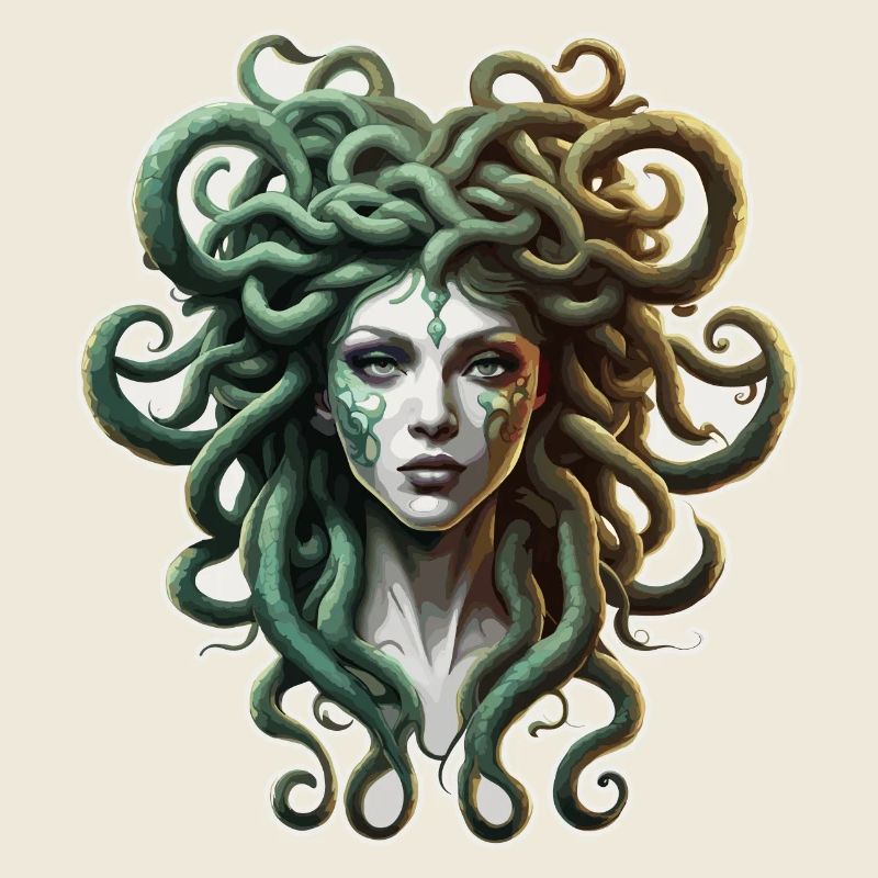 Méduse / Mythologie grecque / Tête de serpent