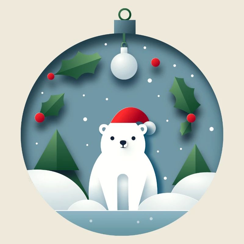 Polar bear in Christmas ball