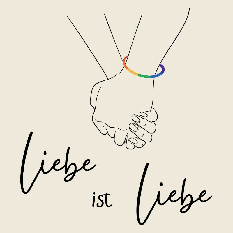 Regenbogen Herzlinie Design - Liebe ist Liebe