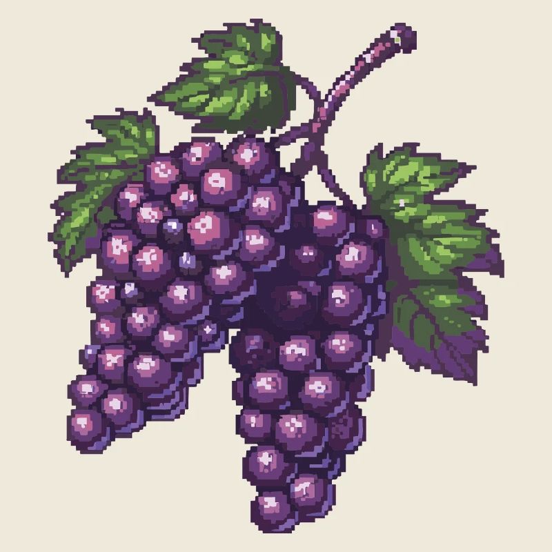 Pixeltrauben Violett Pixelkunst