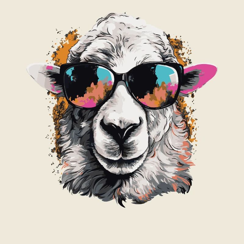 Cool sheep with sunglasses