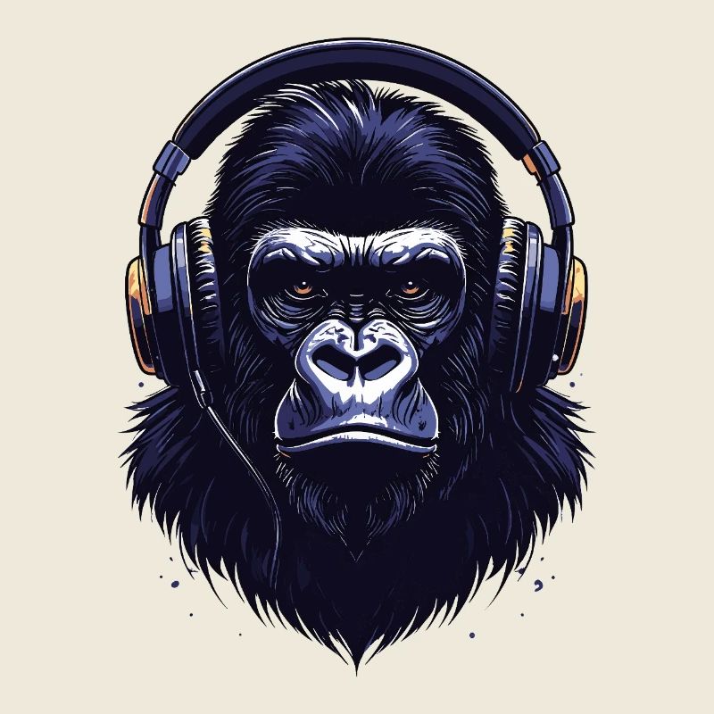 Gorilla with Headphones – Cool Music Design