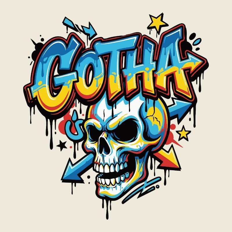 Graffiti de crâne de ville préférée de Gotha