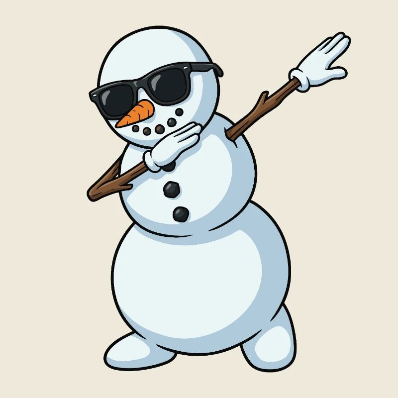 Dab Snowman Cartoon