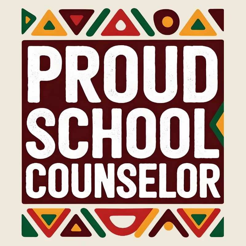 Proud School Counselor | Geometric Pattern