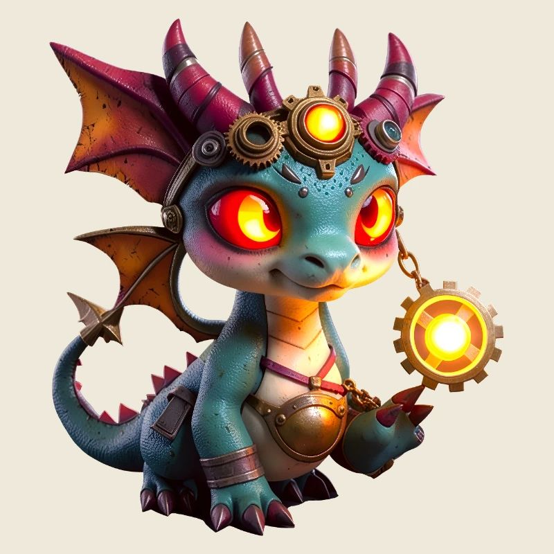 Erleuchteter Steampunk-Drache