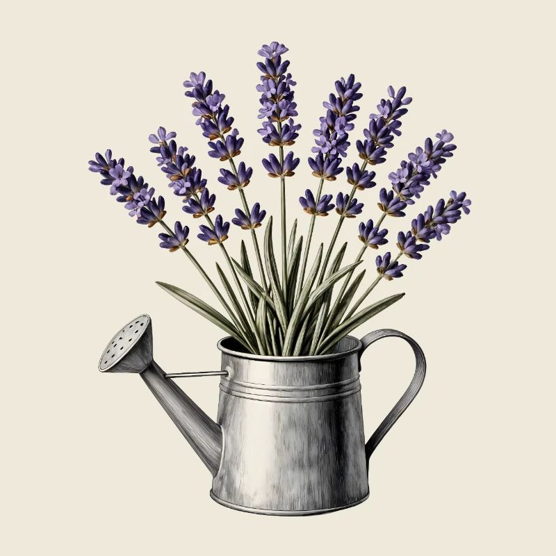 Lavendel in einer Gießkanne