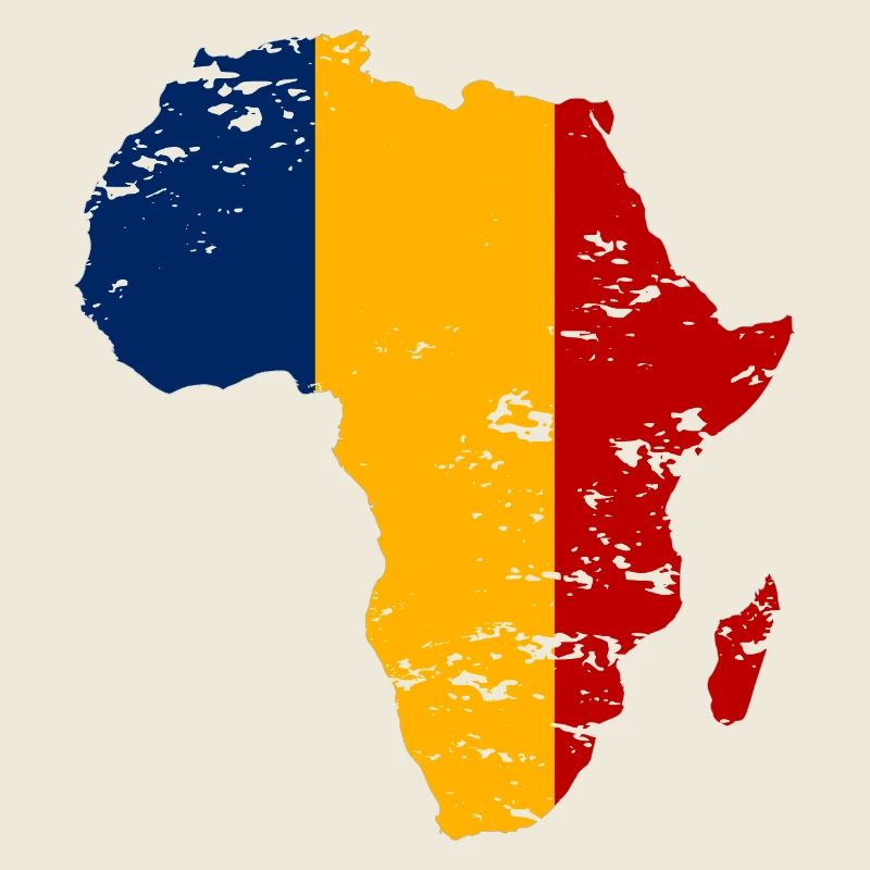 Tschad_Flagge_Afrika_used
