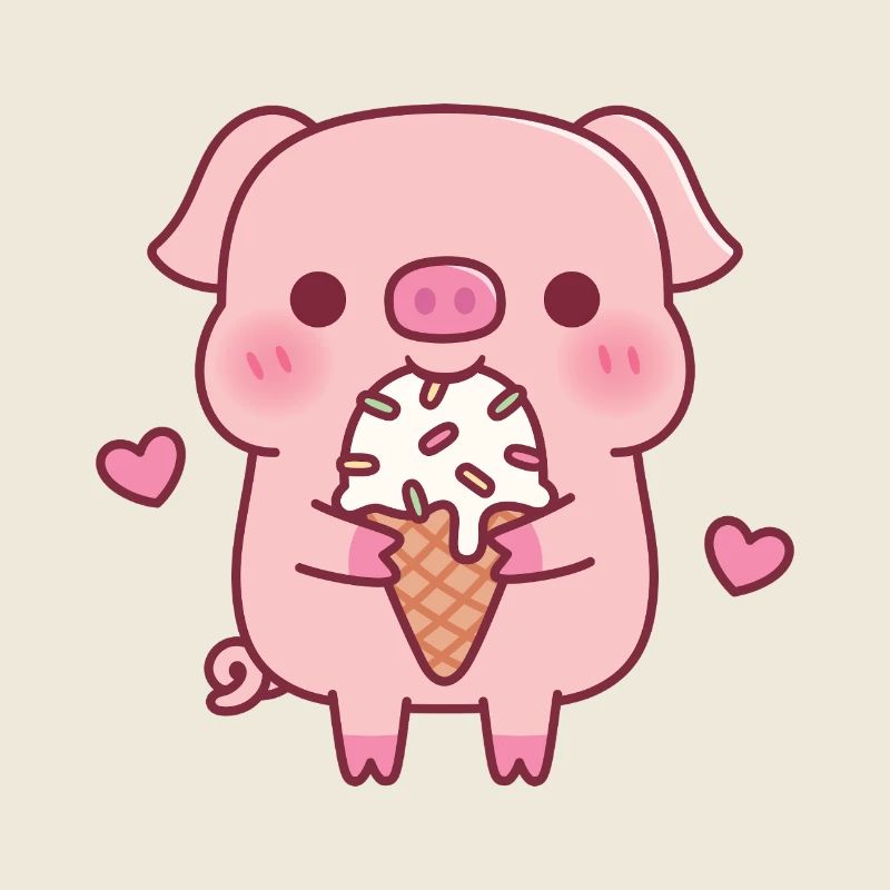 Süßes Schweinchen liebt Eis