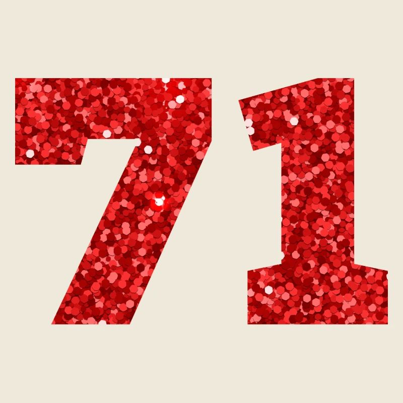 71 Roter Glitzer - 71 Geburtstag