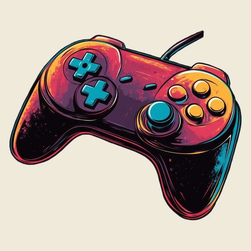 Logo manette de jeu, gamepad, joueur de console