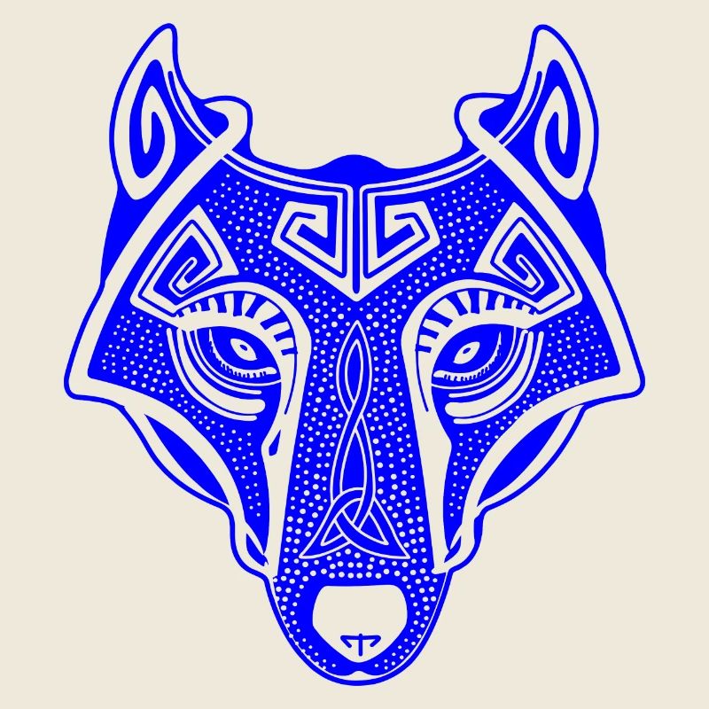 Viking Wolf blue transparent