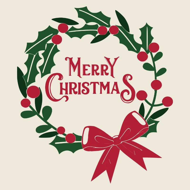Couronne de Noël avec ruban rouge