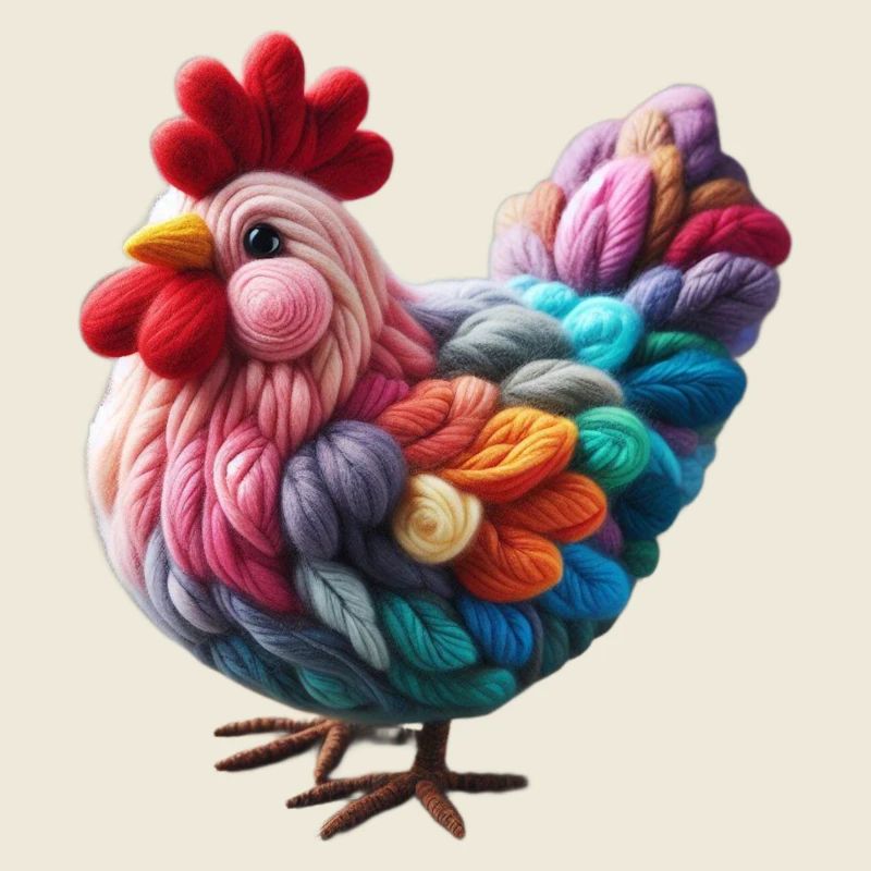 Poule en laine
