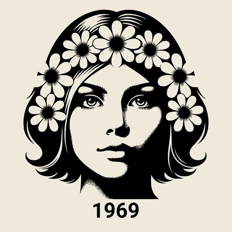 Gesicht einer Frau mit Blumenkranz