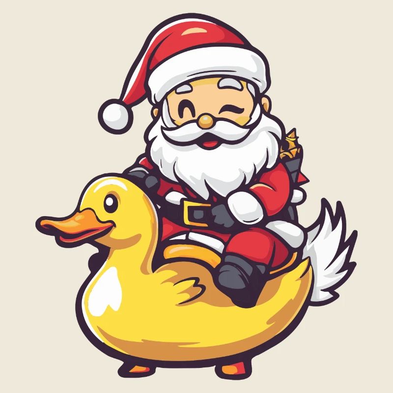Duck Santa Claus Cartoon