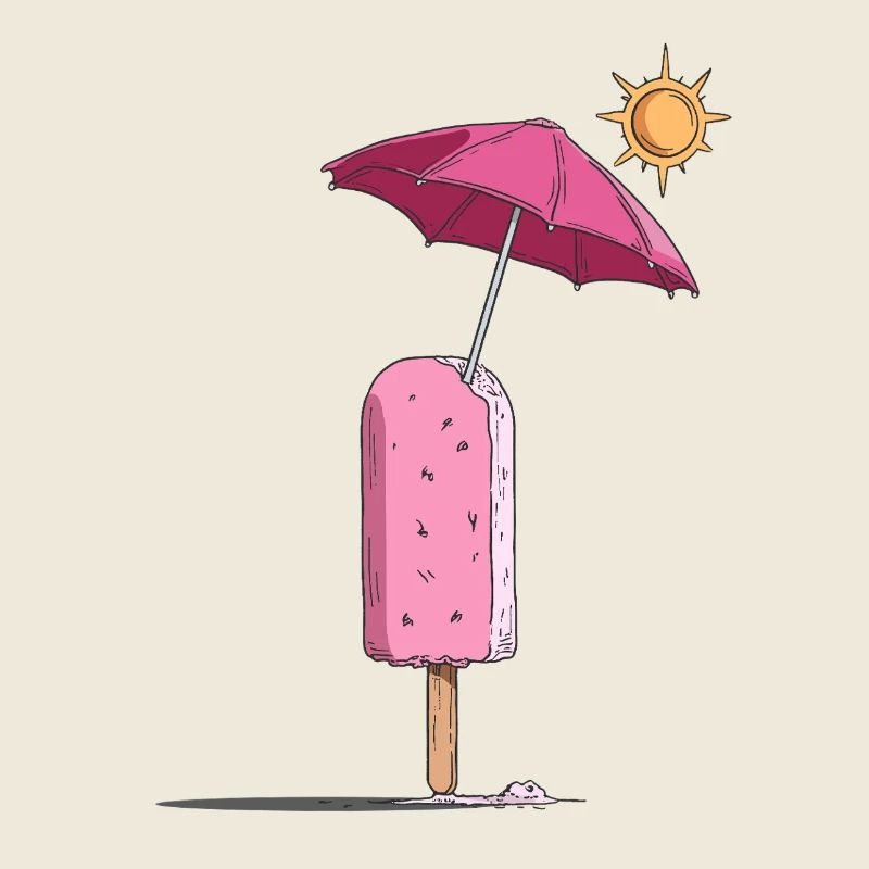 Eis-Sommertraum mit Sonnenschirm
