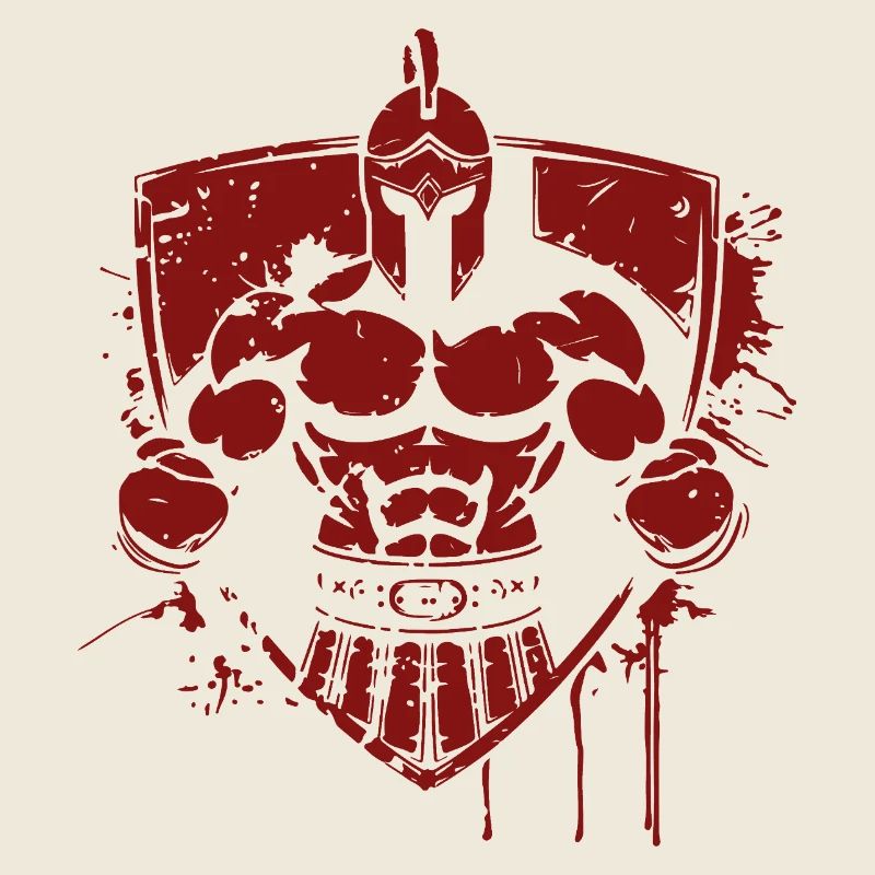 Krieger in Rüstung mit Schild