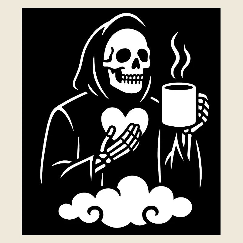 Grim Reaper Coffee Mug Design