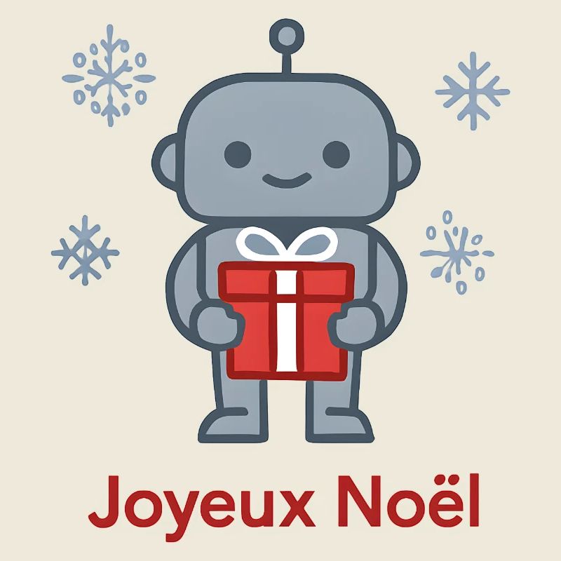 Robot de Noël au Cadeau Rouge