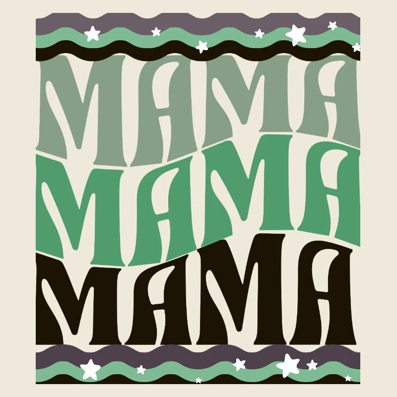 MAMA Waves Pattern Green Brown