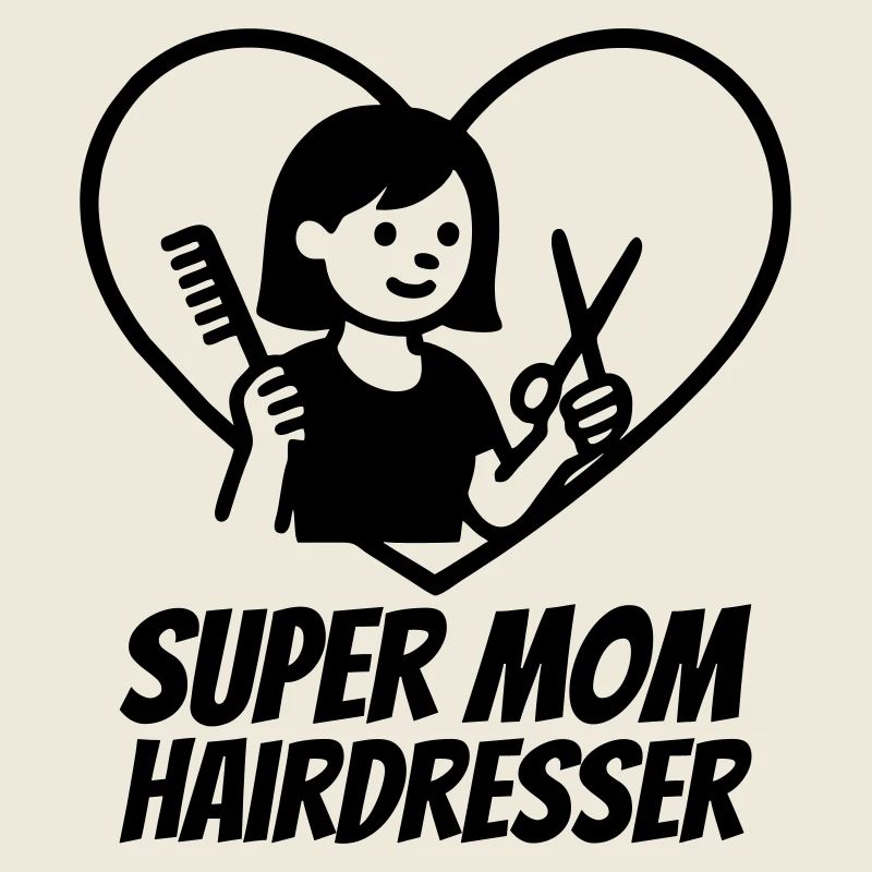 Super Maman Coiffeuse – Cœur Ciseaux