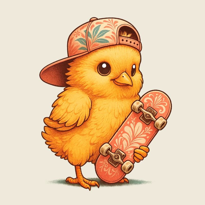 Chick on a skateboard