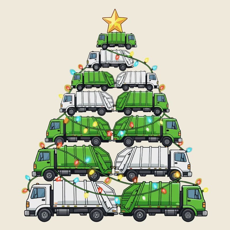 Lustiger Müllwagen Weihnachten Baum Geschenk