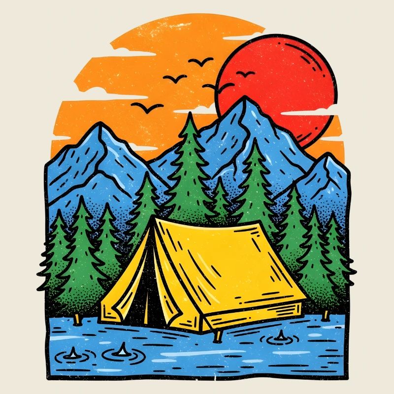 Camping am Bergsee Abendrot