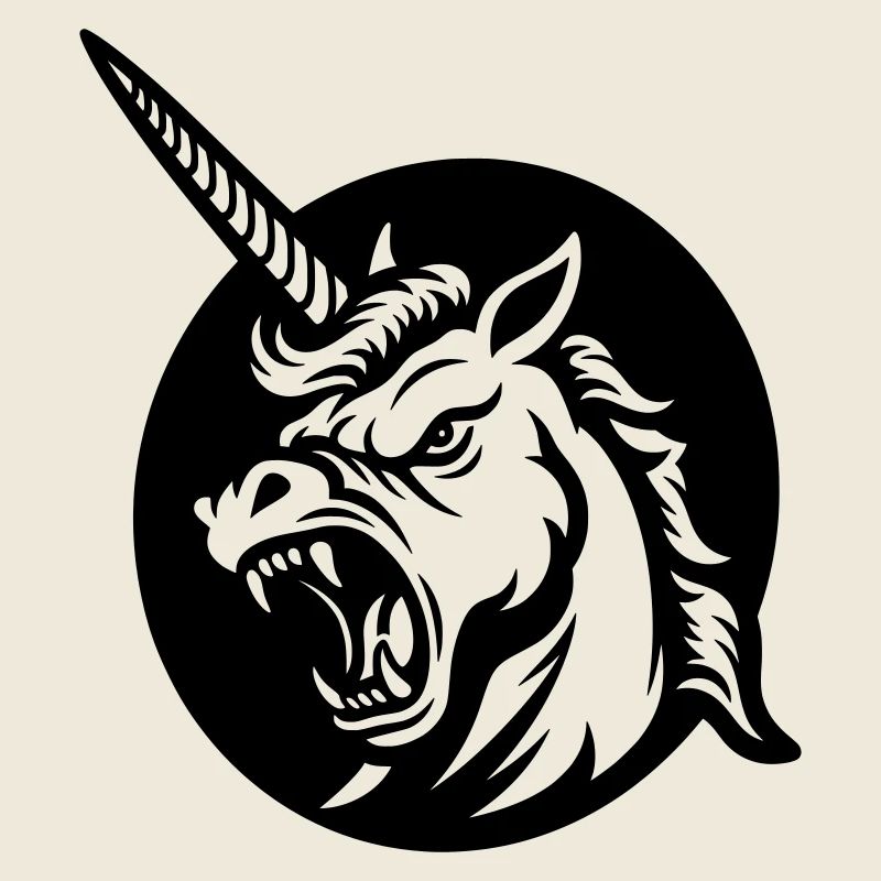 Brüllendes Einhorn – Aggressiver Einhornkopf