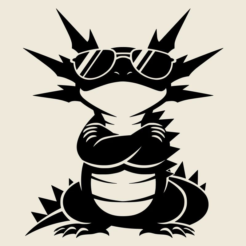Cooler Axolotl mit Sonnenbrille