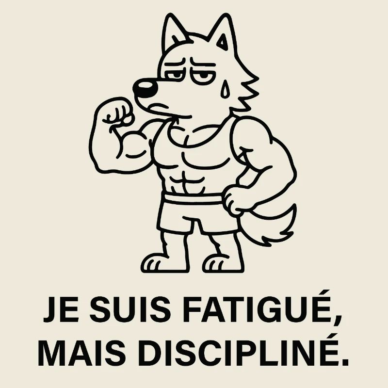 Loup Musclé Fatigué mais Discipliné
