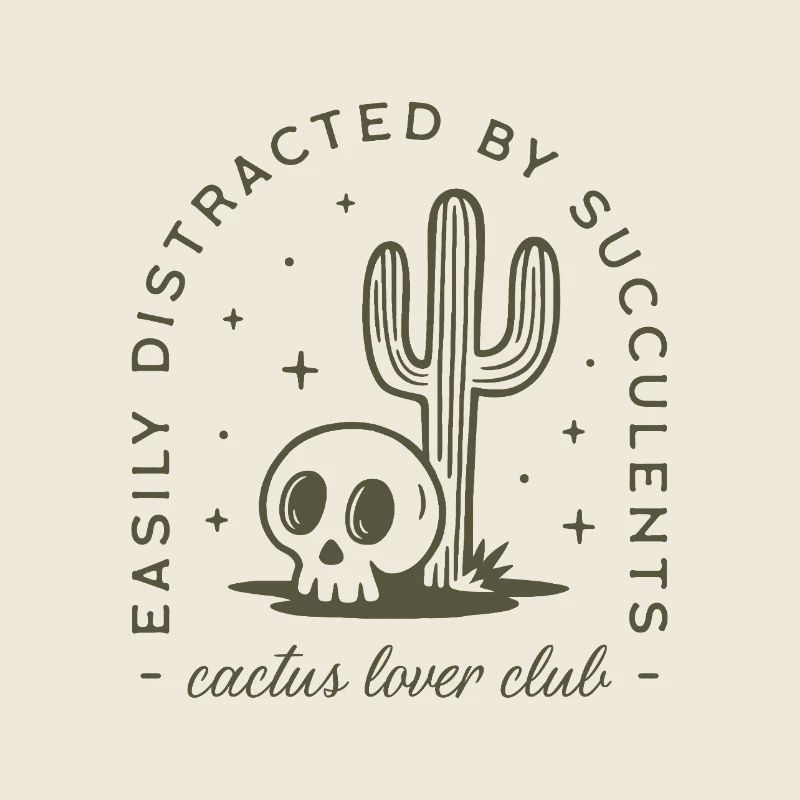 Cactus succulent plant lover funny gardener