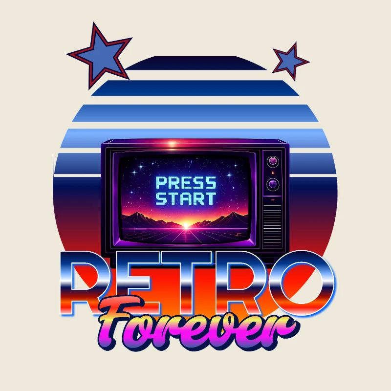Retro Forever Neon TV Press Start