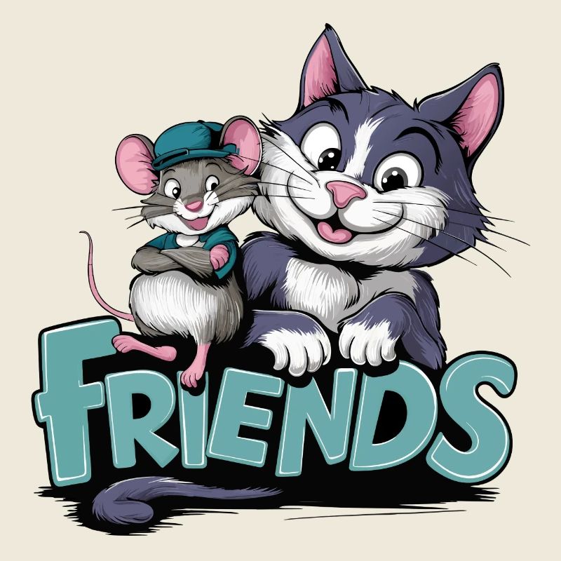 Amitié Amis Chat et Souris Pour Forever
