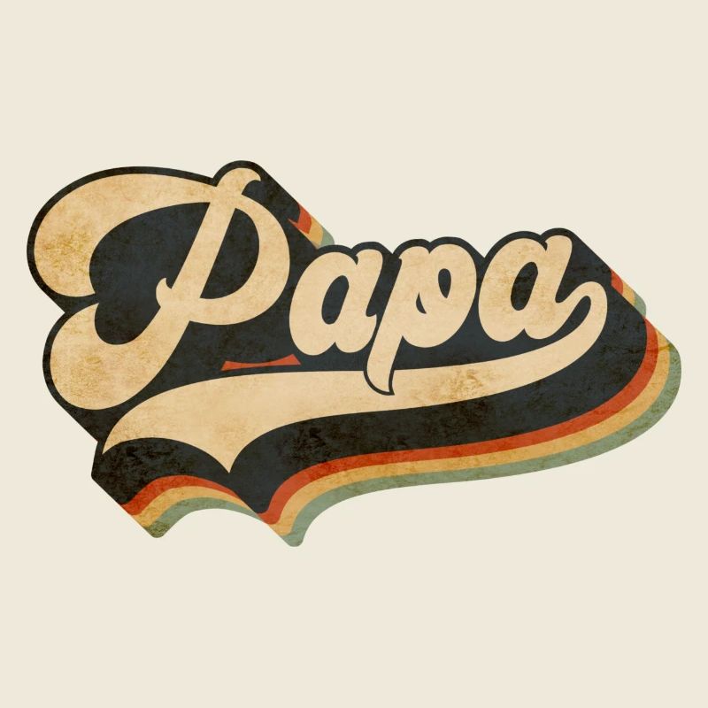 Papa Vintage Script Arc-en-ciel
