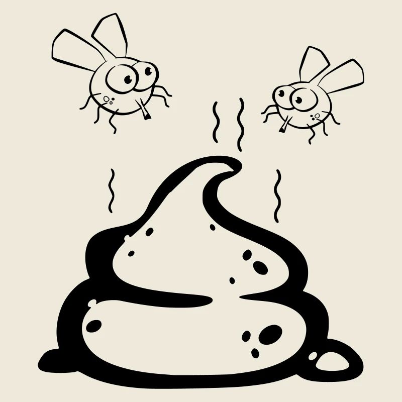 Scheisse mit Fliegenpaar