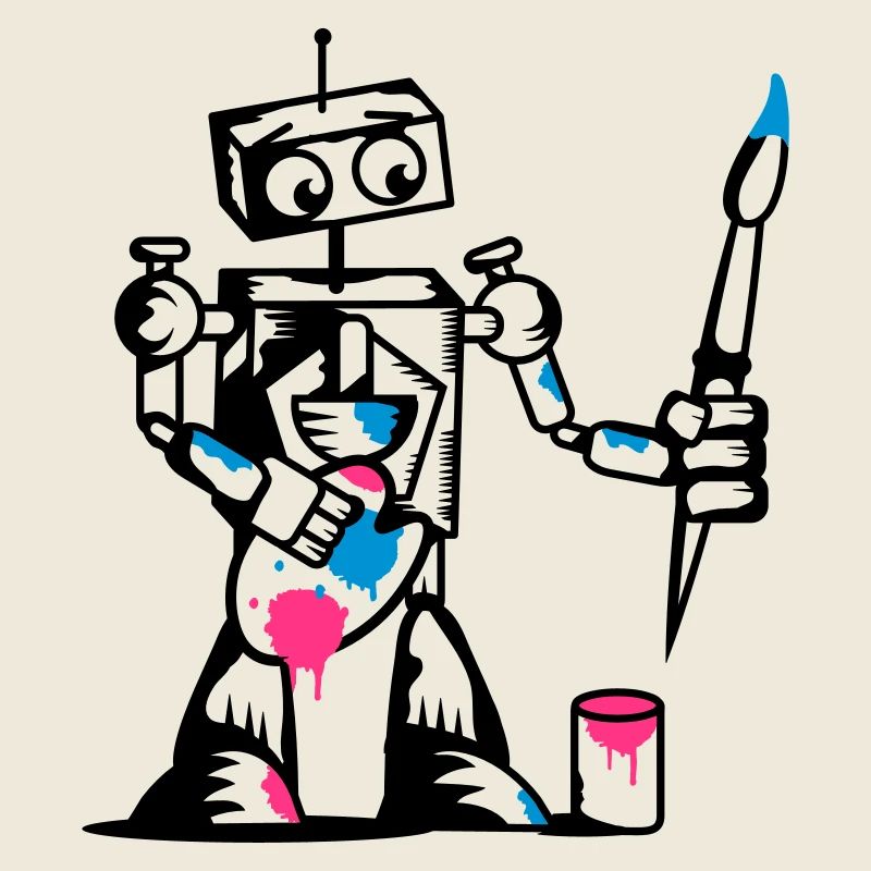 Roboter mit einem Pinsel